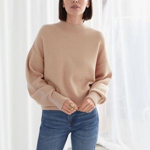 New & Other Stories mock neck sweater beige XS